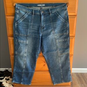 Lands' End Blue Denim carpenter jeans slightly cropped fit
